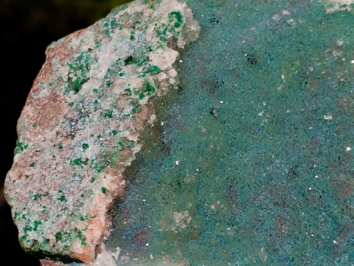 Natural Double Sided Drusy Chrysocolla and Cobaltian Dolomite Specimen x 1 From Likasi, Congo