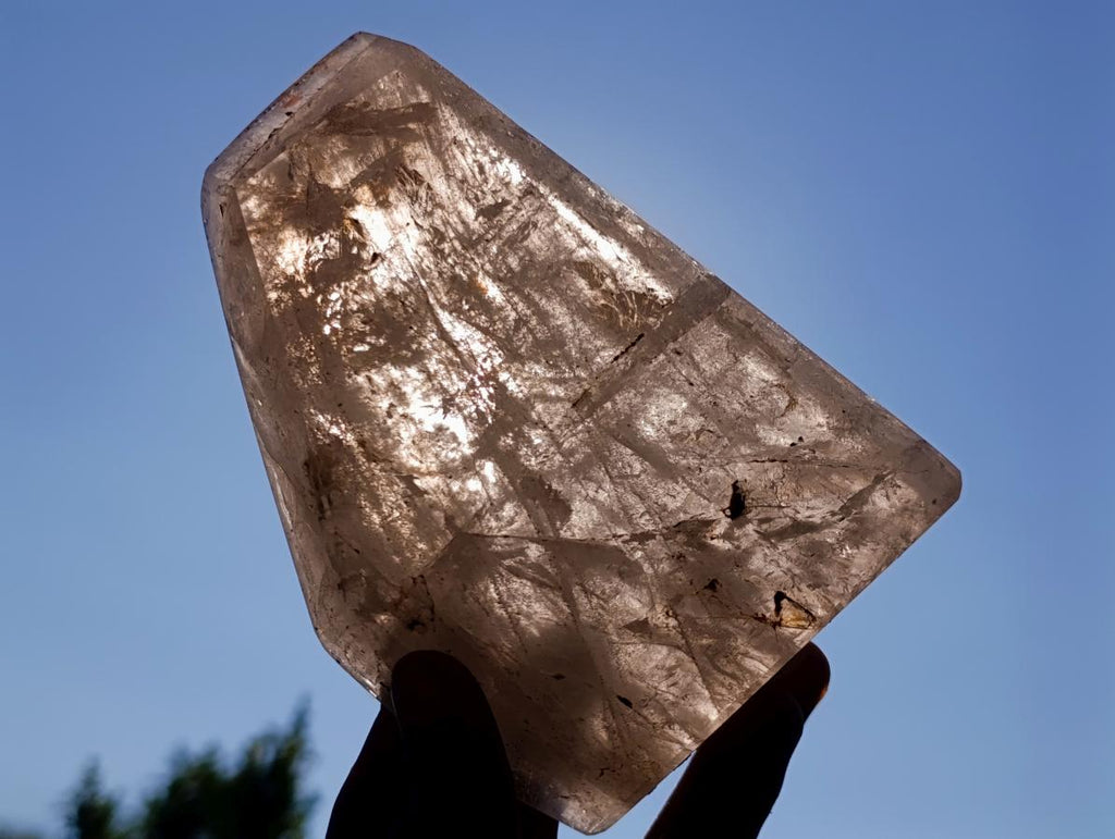Polished Angolan Smokey Quartz Standing Free Form with Inclusions x 1 From Angola