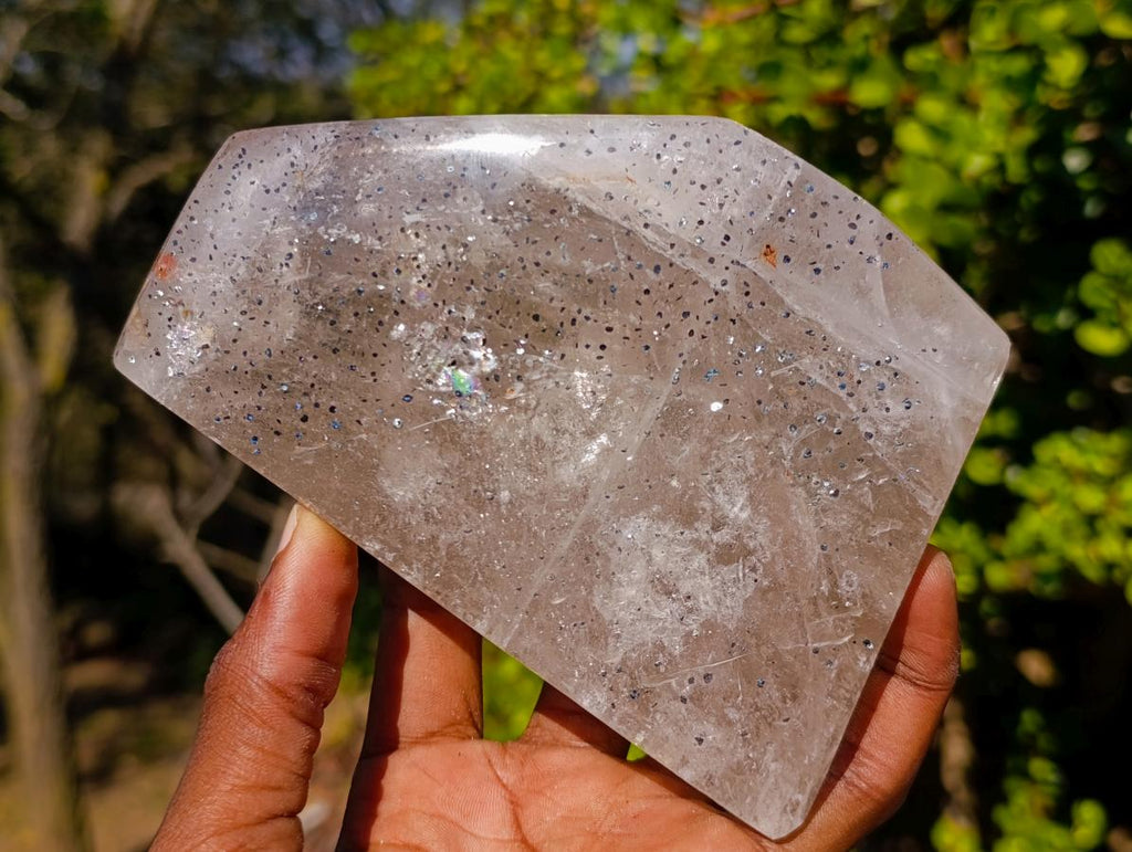 Polished Angolan Smokey Quartz Standing Free Form with Inclusions x 1 From Angola
