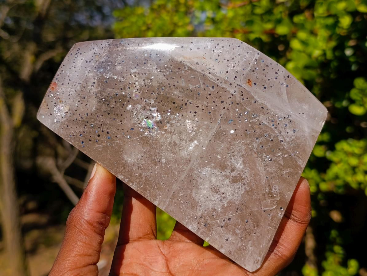 Polished Angolan Smokey Quartz Standing Free Form with Inclusions x 1 From Angola