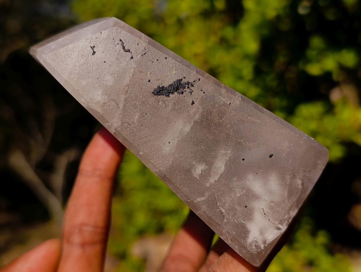 Polished Angolan Smokey Quartz Standing Free Form with Inclusions x 1 From Angola