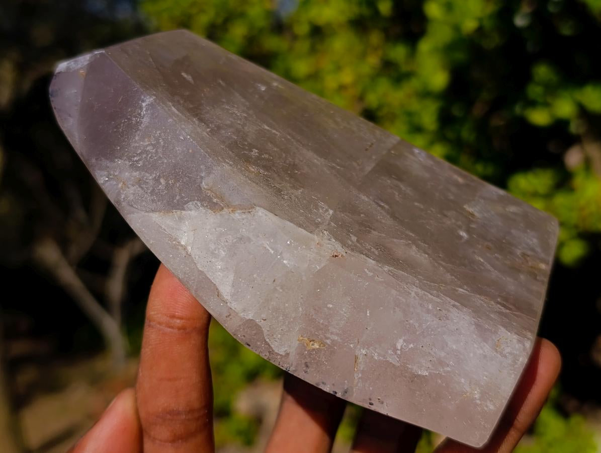 Polished Angolan Smokey Quartz Standing Free Form with Inclusions x 1 From Angola
