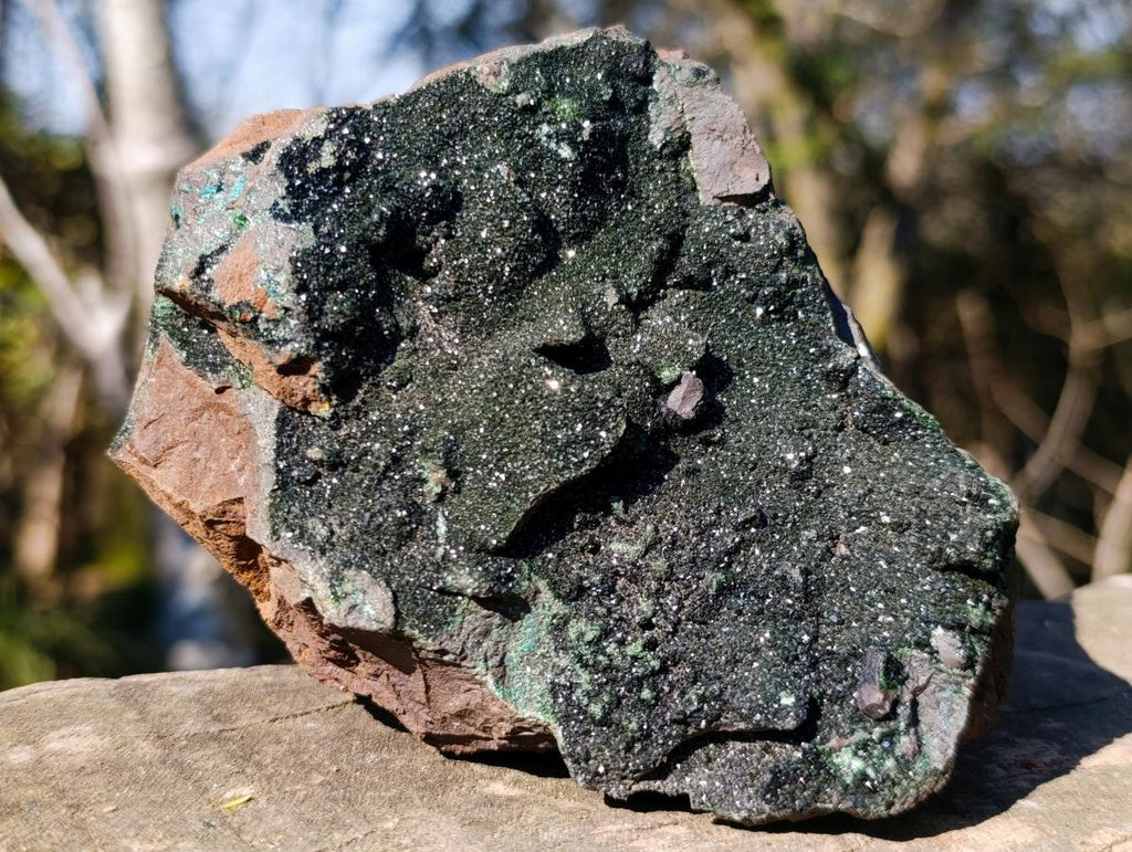 Natural Cabinet Size Libethenite on Dolomite Matrix Specimen x 1 From Kolwezi, Congo