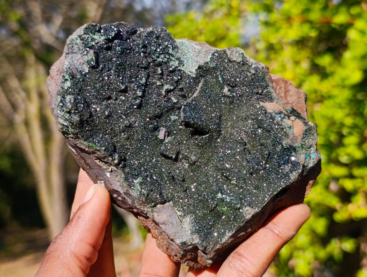 Natural Cabinet Size Libethenite on Dolomite Matrix Specimen x 1 From Kolwezi, Congo