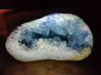 Polished and Natural Blue Celestite Geode Specimen x 1 From Sakoany Madagascar