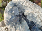 Polished and Natural Blue Celestite Geode Specimen x 1 From Sakoany Madagascar