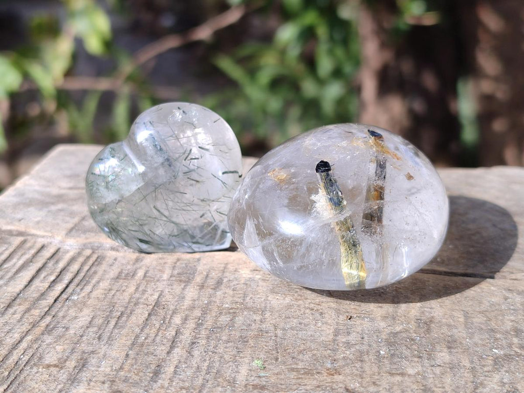 Polished Mixed Set of 12 African Gemstones, Crystals and Fossil in Wooden Display Box x 1 From Southern Africa
