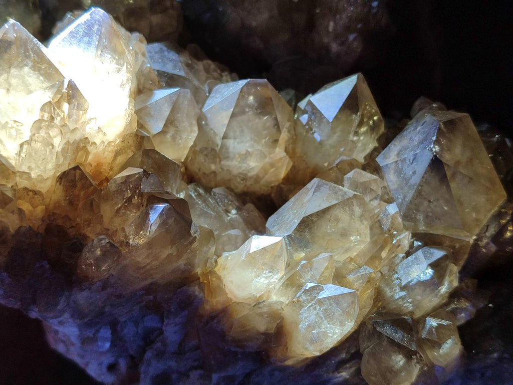 Natural XL Cascading Luena Smokey Citrine White Phantom Quartz Cluster x 1 From Luena, Congo