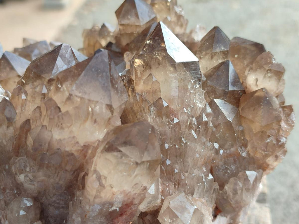 Natural XL Cascading Luena Smokey Citrine White Phantom Quartz Cluster x 1 From Luena, Congo