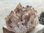 Natural XL Cascading Luena Smokey Citrine White Phantom Quartz Cluster x 1 From Luena, Congo