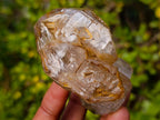 Polished and Natural Multi Layered Window Quartz Crystal x 1 From Akansobe, Madagascar