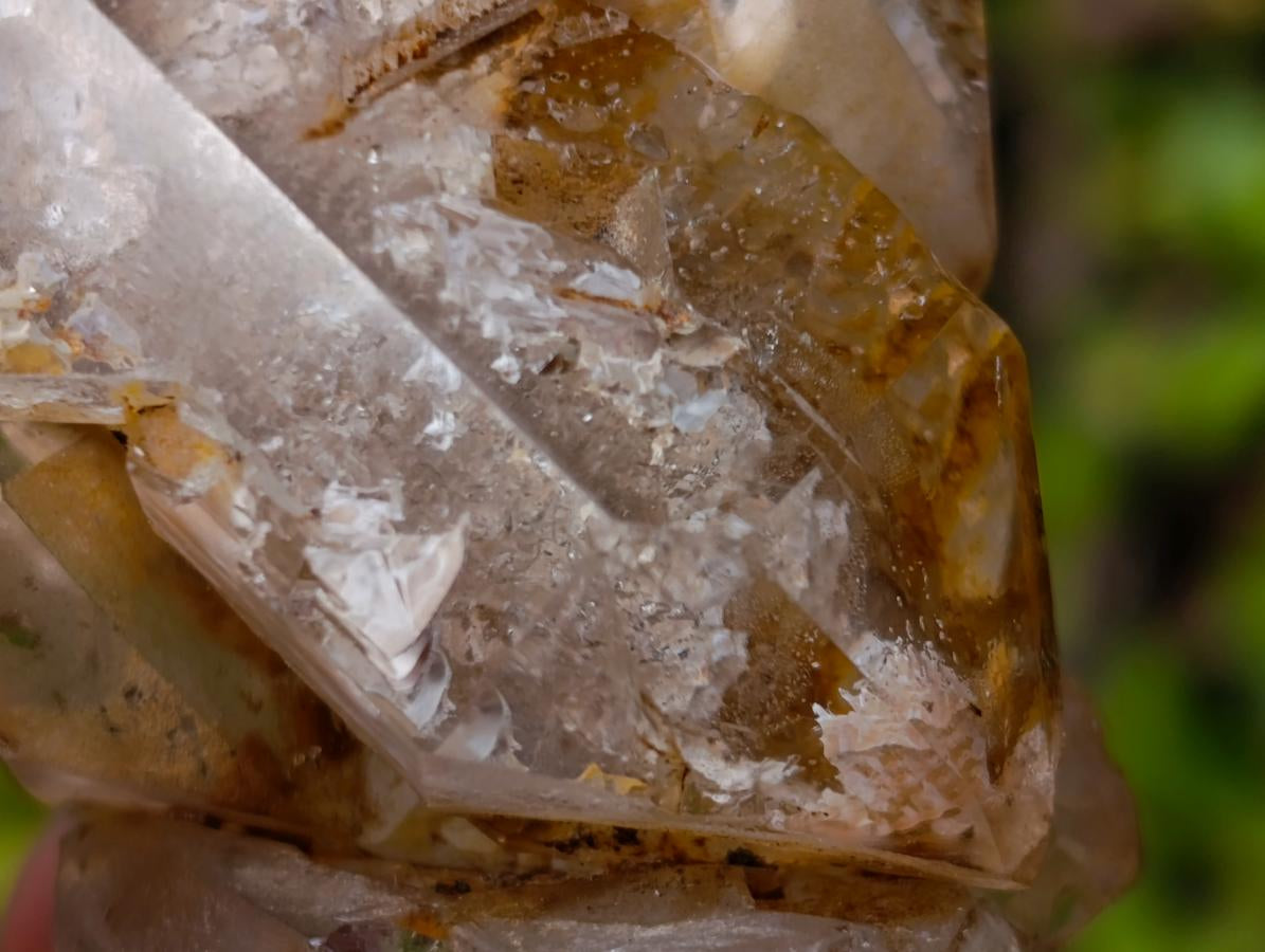 Polished and Natural Multi Layered Window Quartz Crystal x 1 From Akansobe, Madagascar