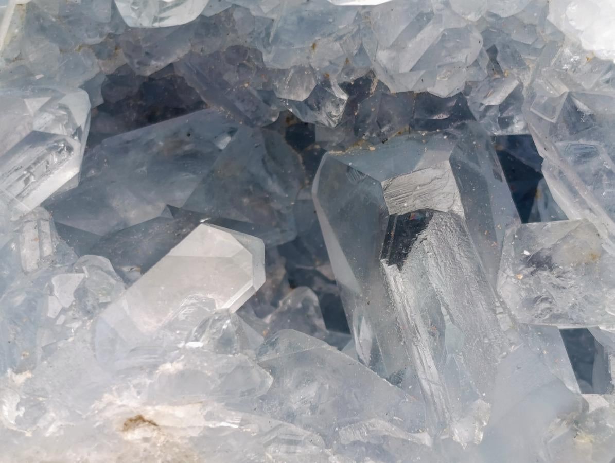 Polished and Natural Blue Celestite Geode Standing Display Piece x 1 From Sakoany Madagascar