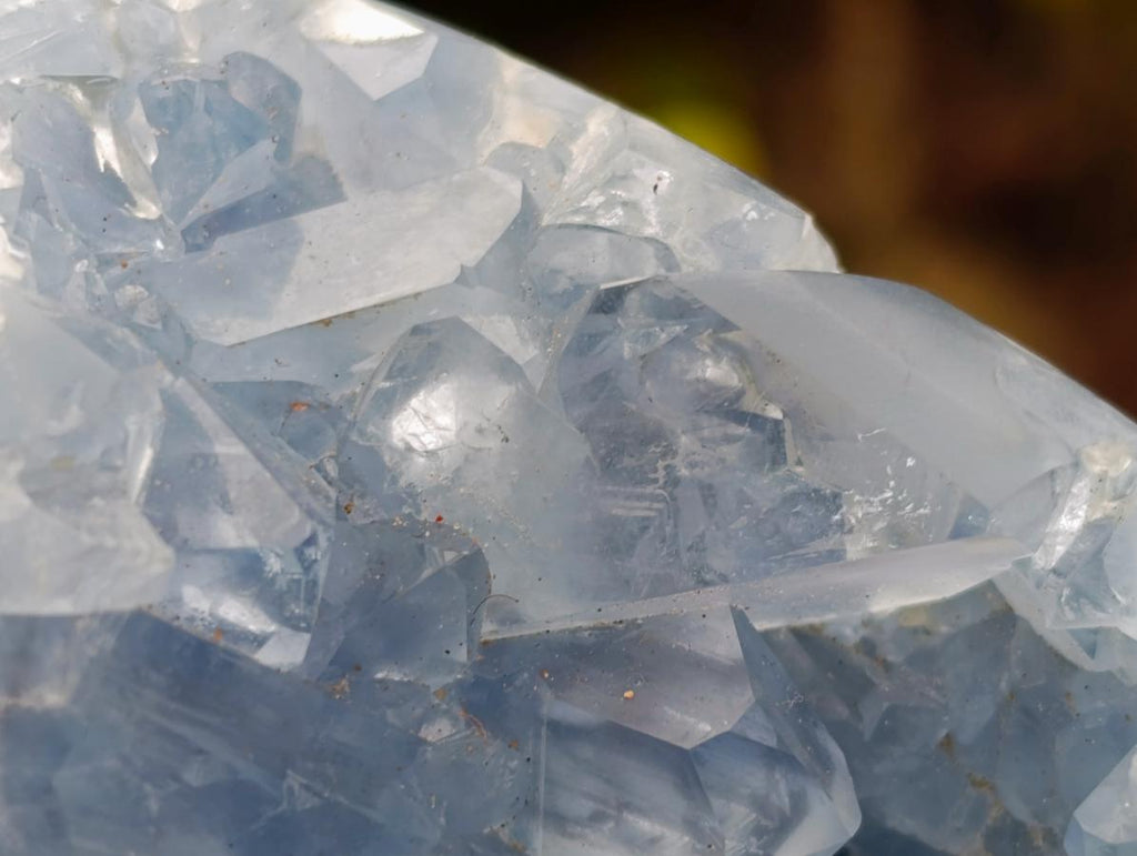 Polished and Natural Blue Celestite Geode Standing Display Piece x 1 From Sakoany Madagascar