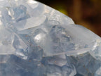 Polished and Natural Blue Celestite Geode Standing Display Piece x 1 From Sakoany Madagascar