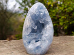Polished and Natural Blue Celestite Geode Standing Display Piece x 1 From Sakoany Madagascar