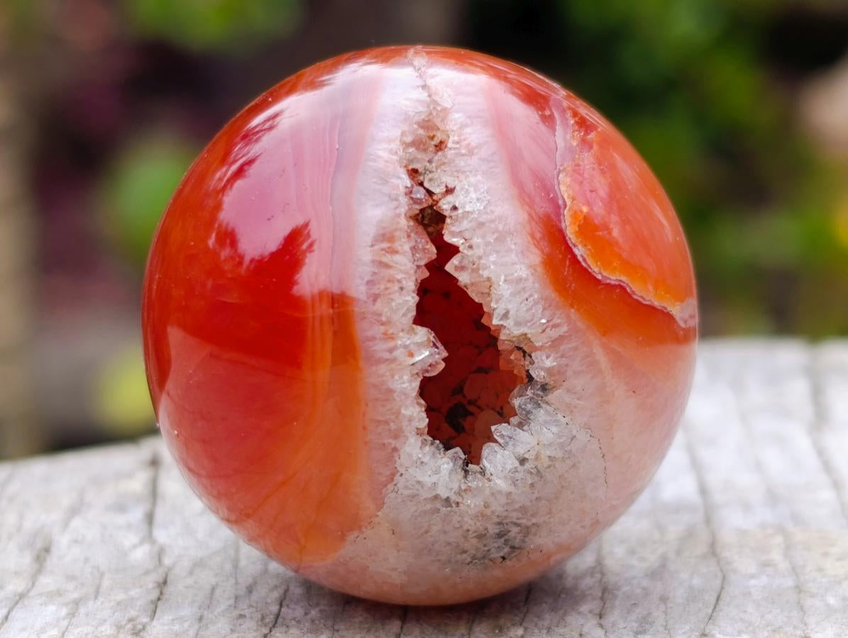 Polished Bowl and Sphere Carnelian Gemstone Set x 1 From Madagascar