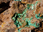 Natural Barite Crystals with Malachite Specimen on a Dolomite Matrix x 1 From Shangulowe Mine, Congo