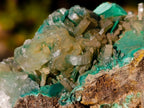 Natural Barite Crystals with Malachite Specimen on a Dolomite Matrix x 1 From Shangulowe Mine, Congo