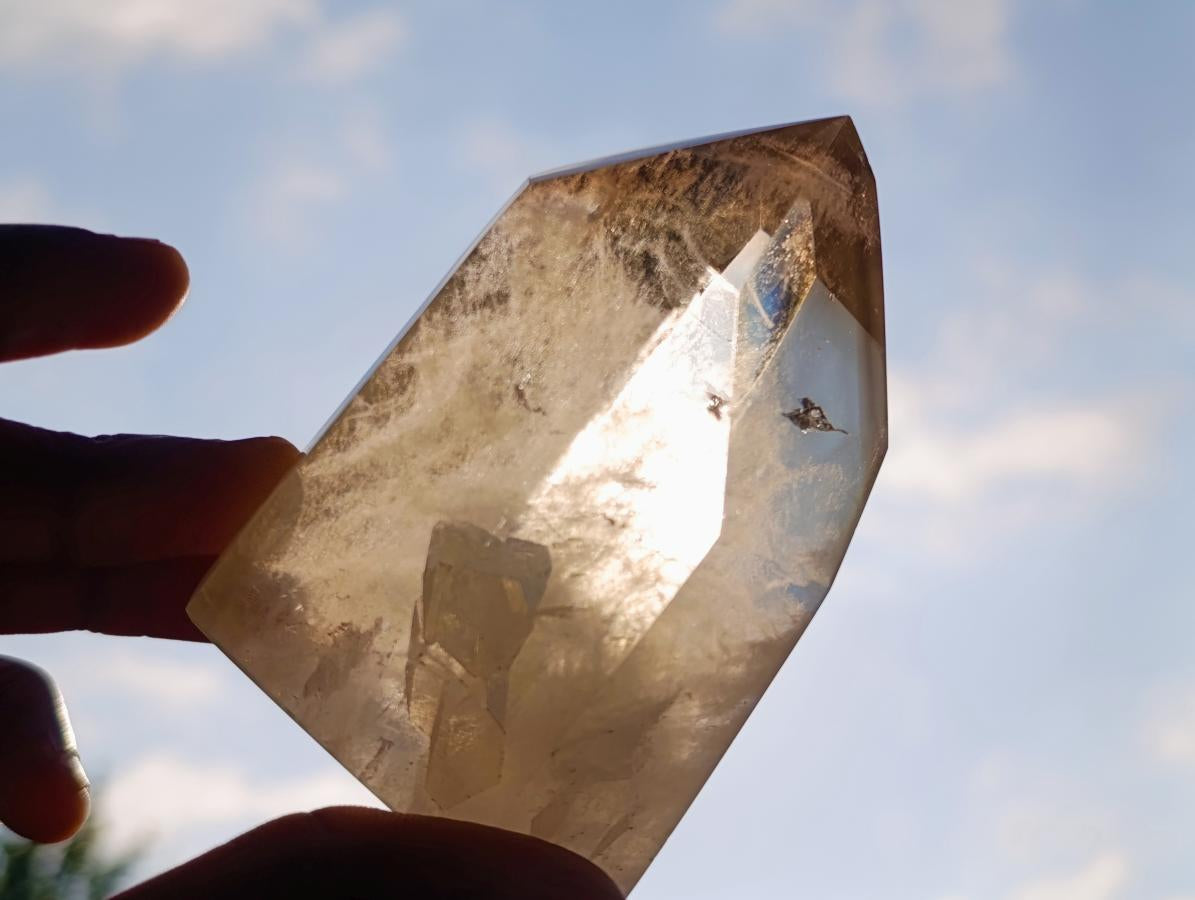 Polished Smokey Phantom Quartz Crystal x 1 From Anjozorobe, Madagascar