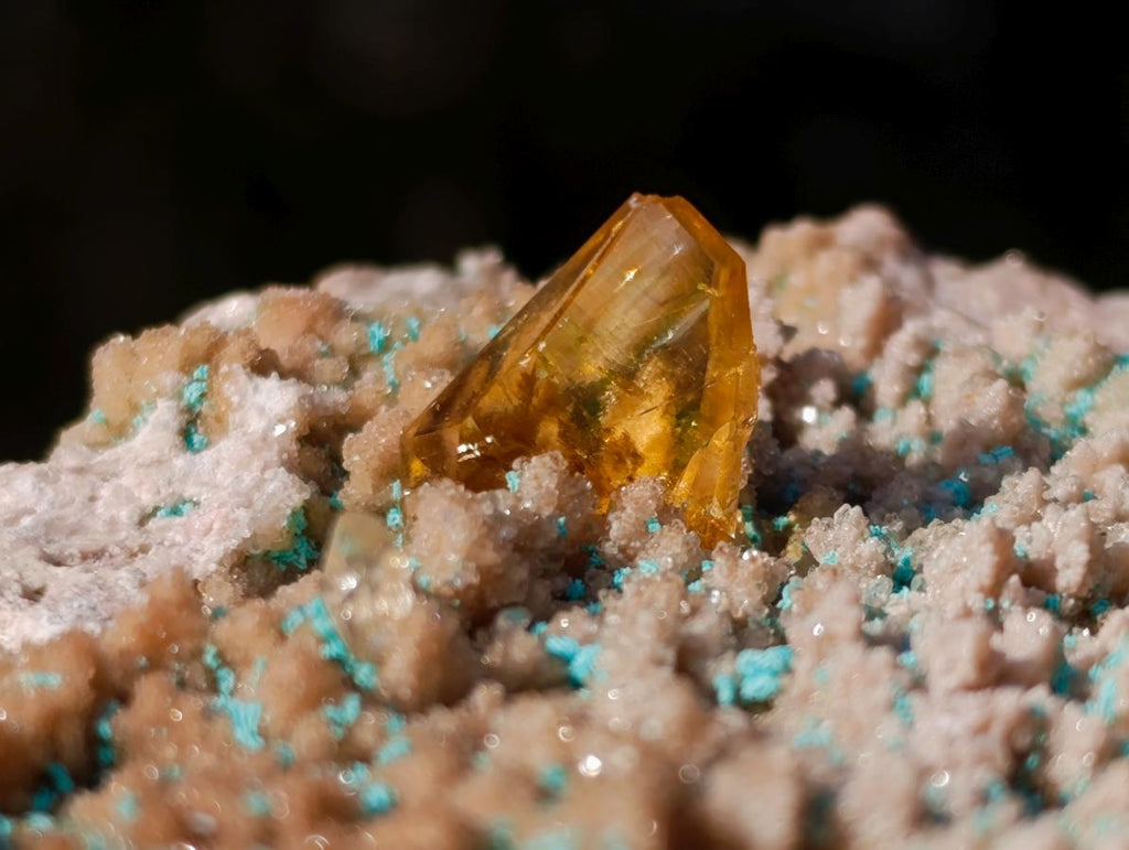 Natural Large Rare Rhodocalcite Specimen with Golden Dog Tooth Crystal x 1 From Mashamba West Mine, Congo