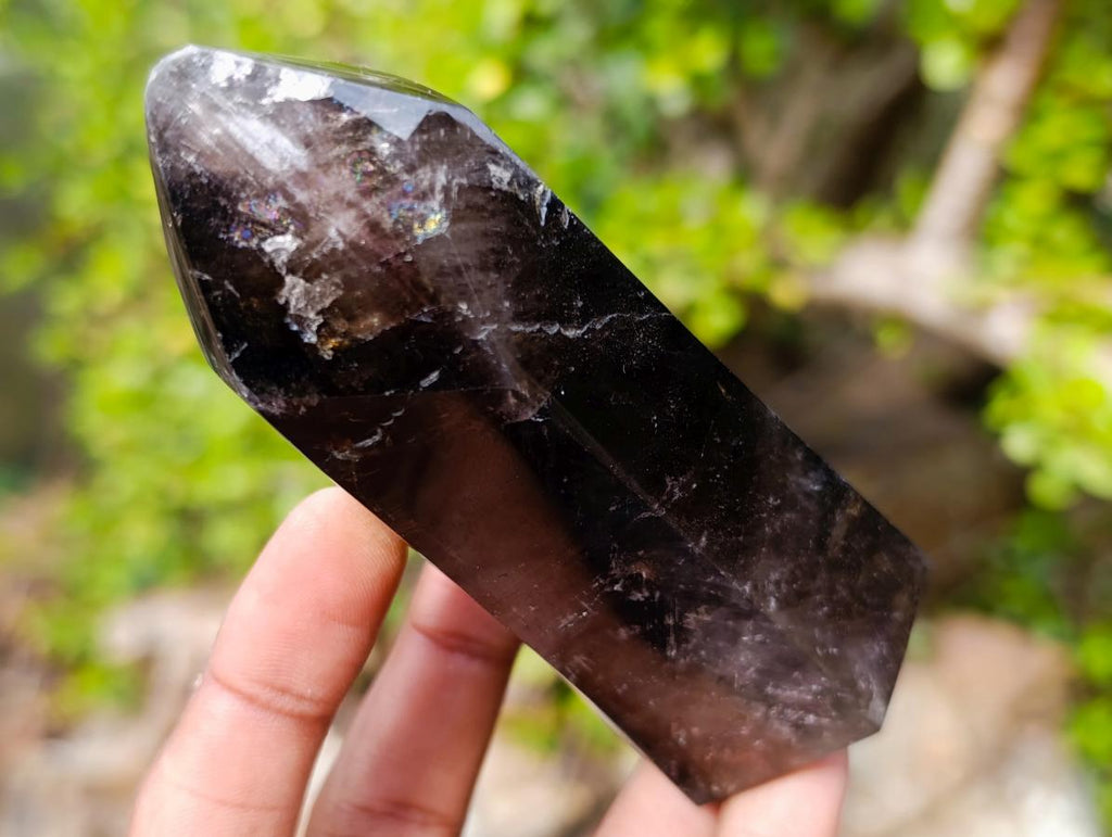 Polished Dark Morion Smokey Amethyst Display Crystal x 1 From Madagascar