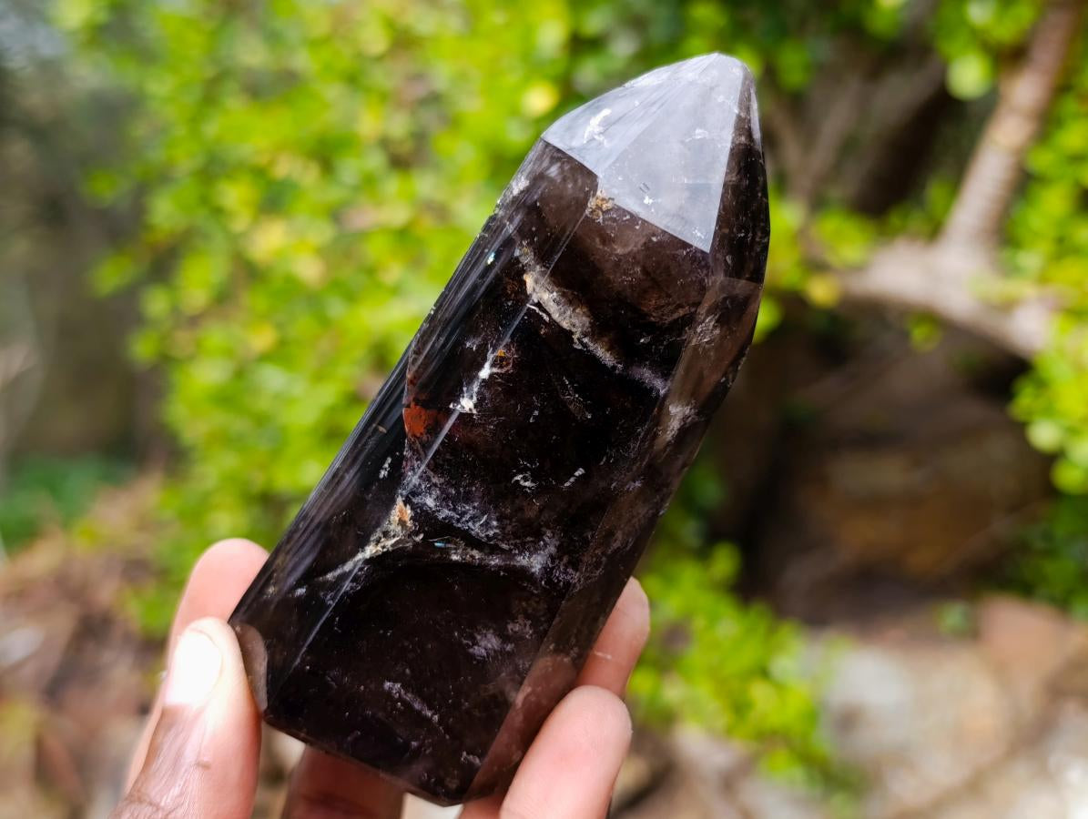 Polished Dark Morion Smokey Amethyst Display Crystal x 1 From Madagascar