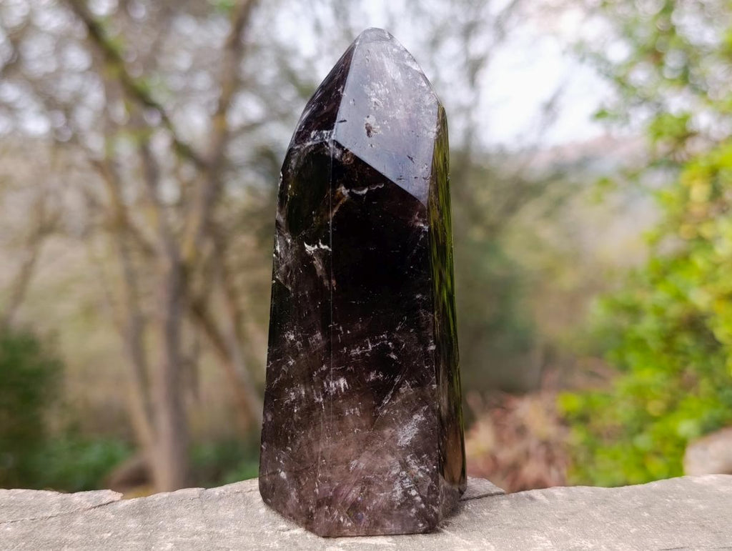 Polished Dark Morion Smokey Amethyst Display Crystal x 1 From Madagascar