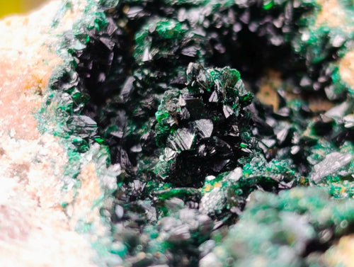 Natural Shiny Dark Green Crystalline Malachite Specimen x 1 From Kolwezi, Congo