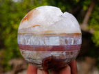 Polished Banded Agate Sardonyx Sphere with Crystalline Vug x 1 From Zimbabwe