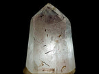 Polished "Harlequin Quartz" Crystal with Lepidolite and Tourmaline Needles x 1 From Madagascar