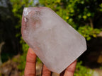 Polished "Harlequin Quartz" Crystal with Lepidolite and Tourmaline Needles x 1 From Madagascar