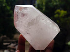 Polished "Harlequin Quartz" Crystal with Lepidolite and Tourmaline Needles x 1 From Madagascar
