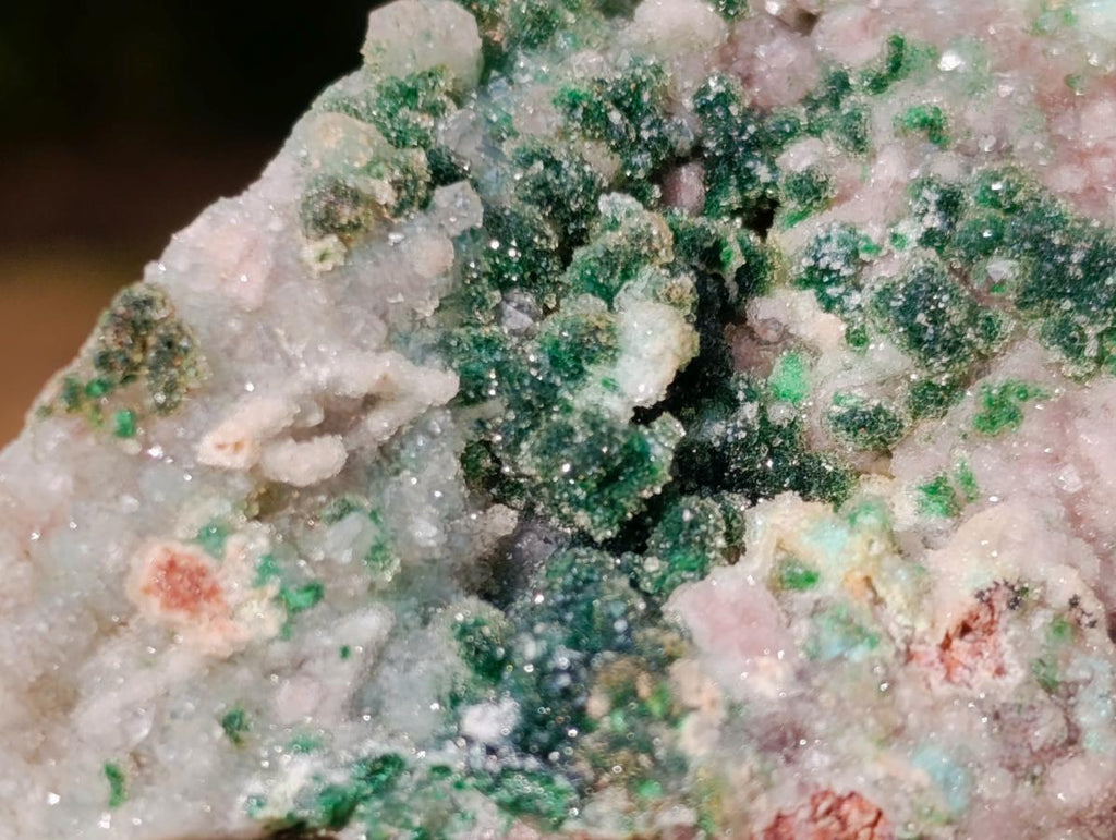 Natural Drusy Dolomite with Malachite and Chrysocolla on Cobalt Matrix x 1 From Kakanda, Congo