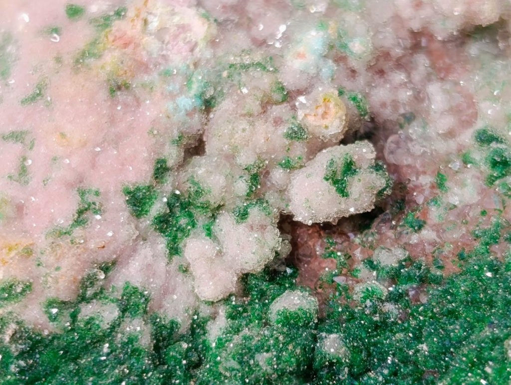 Natural Drusy Dolomite with Malachite and Chrysocolla on Cobalt Matrix x 1 From Kakanda, Congo