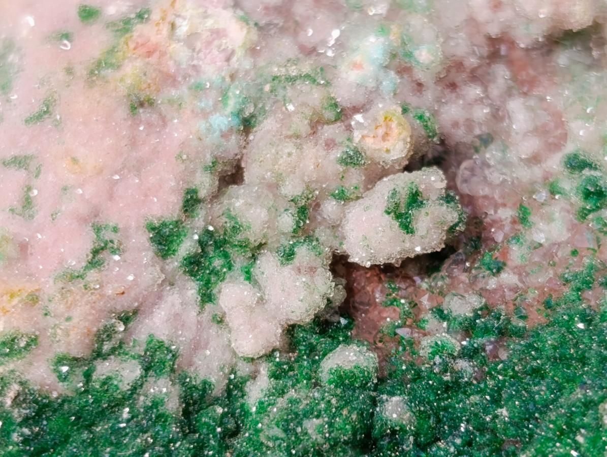 Natural Drusy Dolomite with Malachite and Chrysocolla on Cobalt Matrix x 1 From Kakanda, Congo