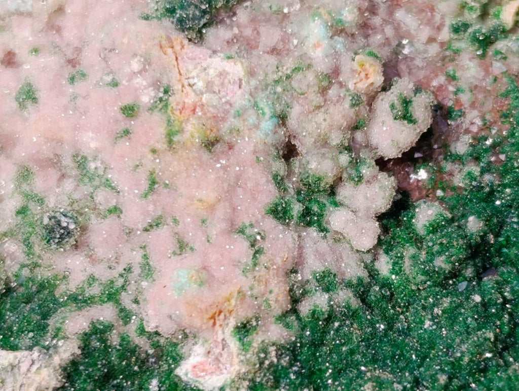 Natural Drusy Dolomite with Malachite and Chrysocolla on Cobalt Matrix x 1 From Kakanda, Congo