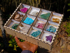 Polished and Natural Mix Set of 12 Minerals and Crystals in a Wooden Display Box x 1 From Southern Africa