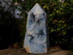 Polished and Natural Blue Celestite Display Crystal x 1 From Sakoany Madagascar