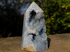 Polished and Natural Blue Celestite Display Crystal x 1 From Sakoany Madagascar