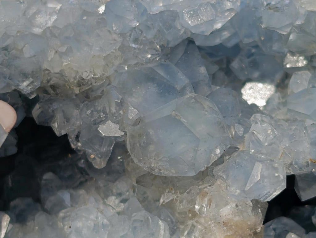 Polished and Natural Blue Celestite Display Crystal x 1 From Sakoany Madagascar