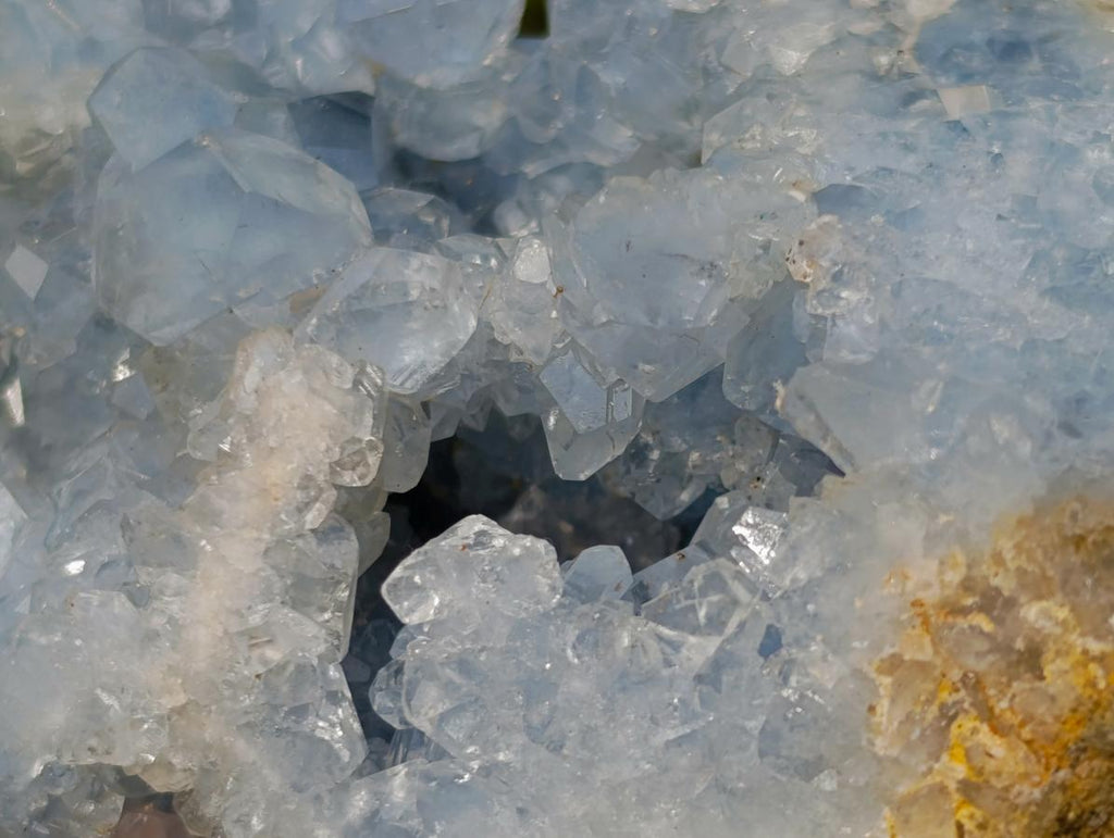 Polished and Natural Blue Celestite Display Crystal x 1 From Sakoany Madagascar