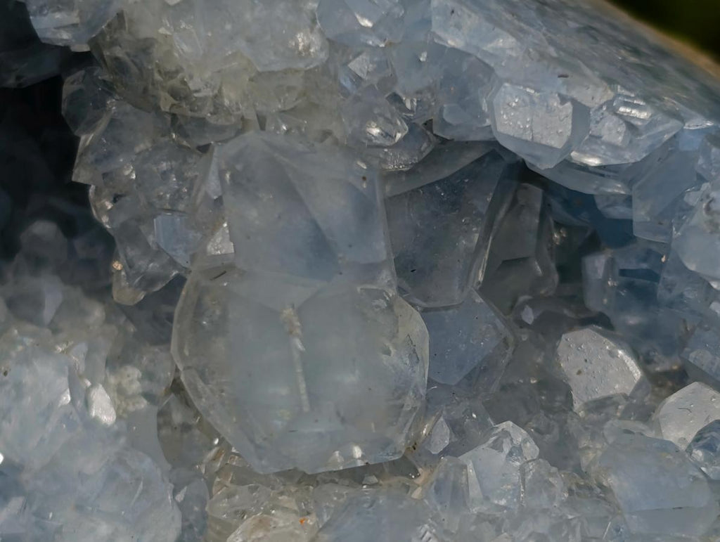 Polished and Natural Blue Celestite Display Crystal x 1 From Sakoany Madagascar