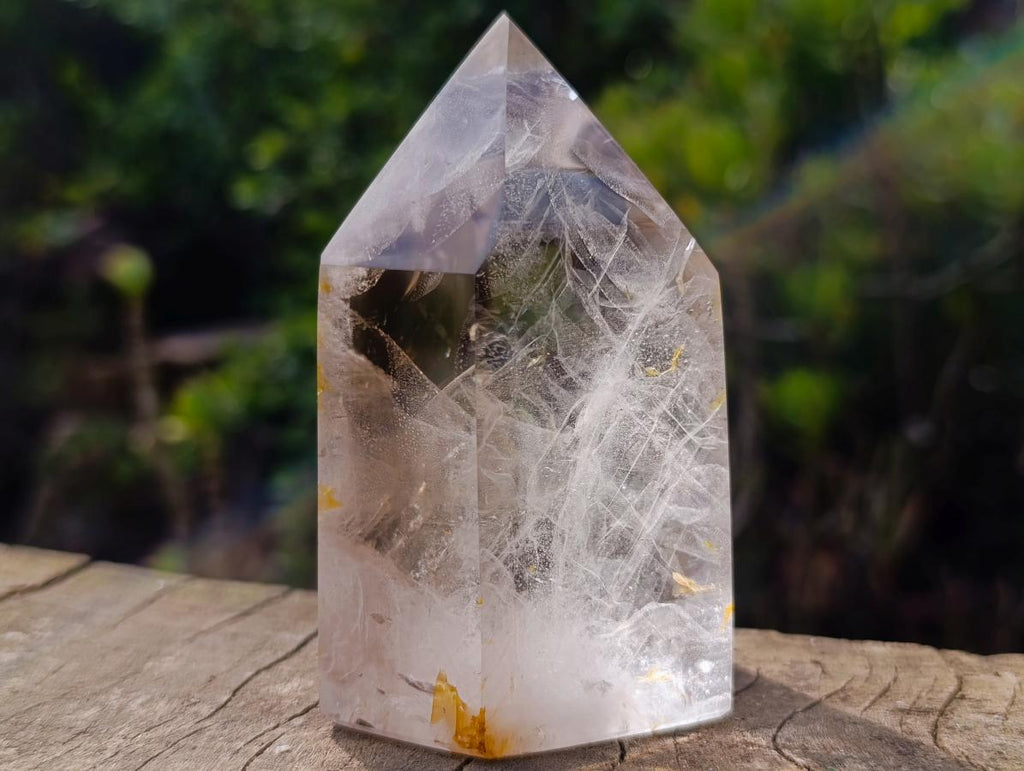 Polished Clear Quartz Crystal with Smokey Phantom x 1 From Akansobe, Madagascar