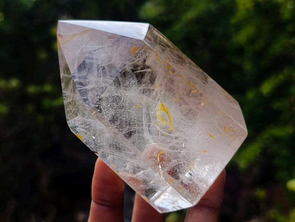 Polished Clear Quartz Crystal with Smokey Phantom x 1 From Akansobe, Madagascar