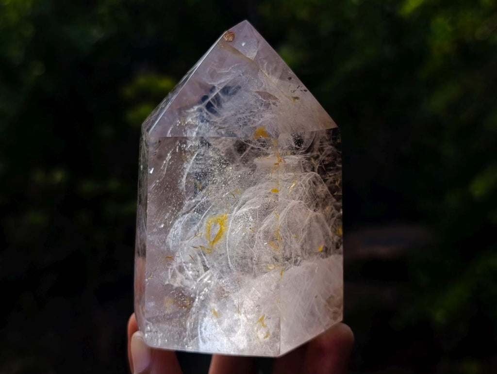 Polished Clear Quartz Crystal with Smokey Phantom x 1 From Akansobe, Madagascar