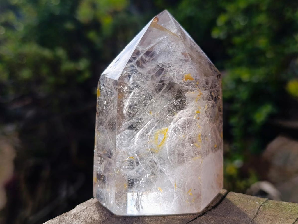 Polished Clear Quartz Crystal with Smokey Phantom x 1 From Akansobe, Madagascar