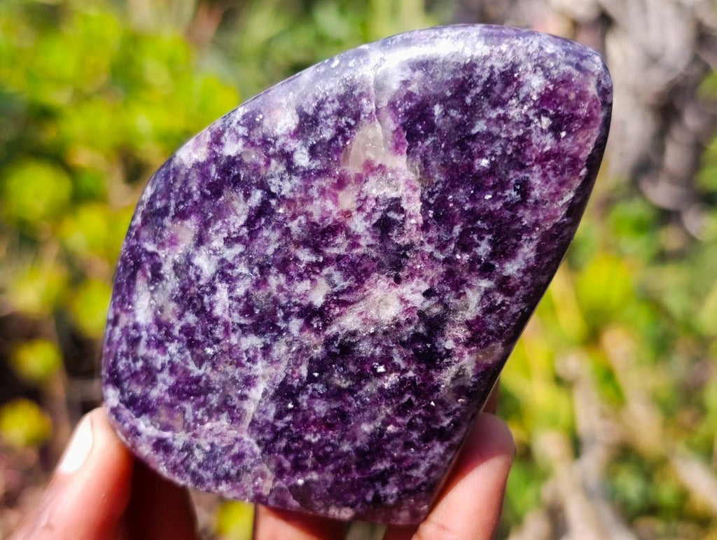 Polished Deep Purple Lepidolite Standing Display Piece x 1 From Madagascar