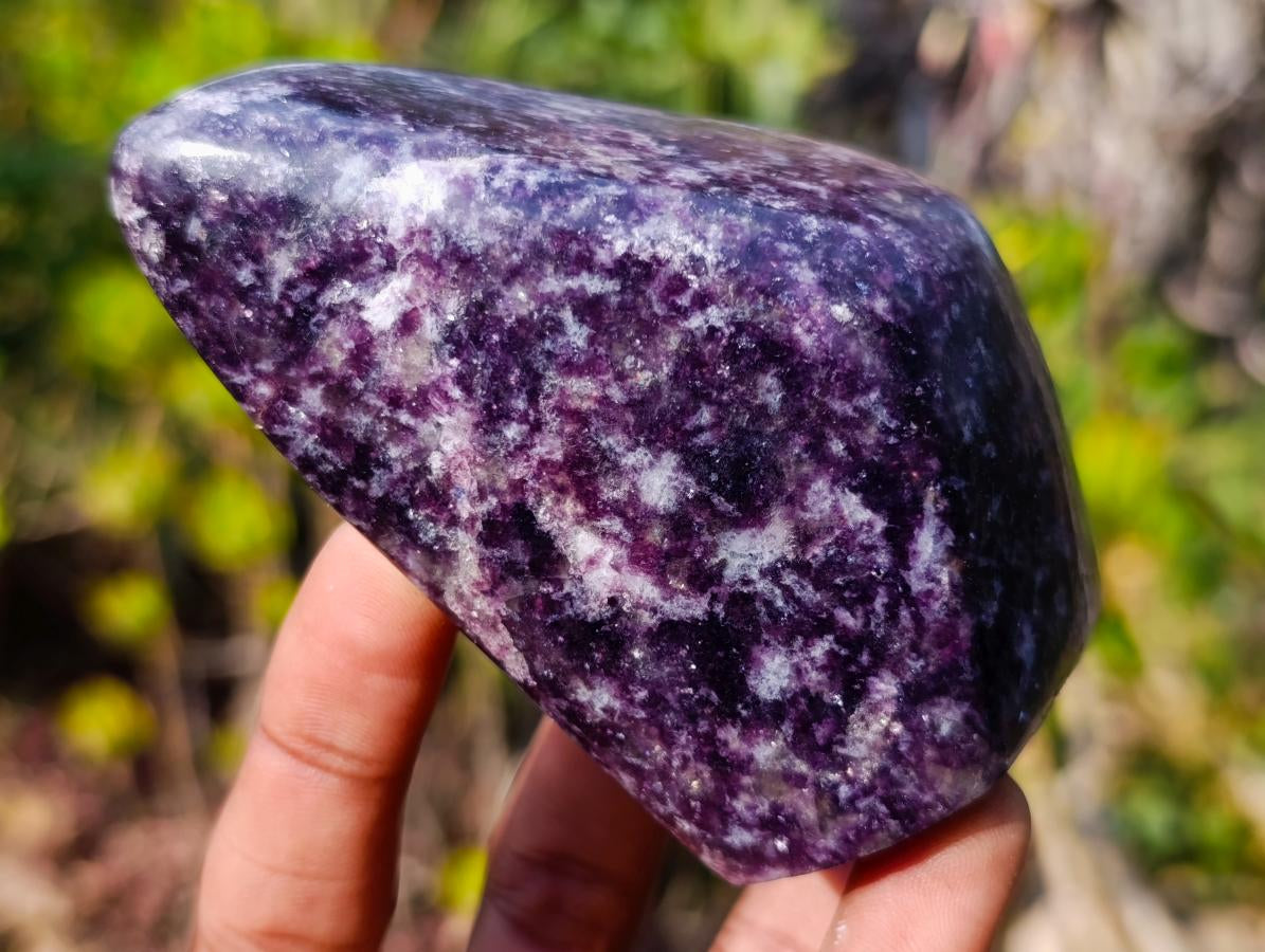Polished Deep Purple Lepidolite Standing Display Piece x 1 From Madagascar