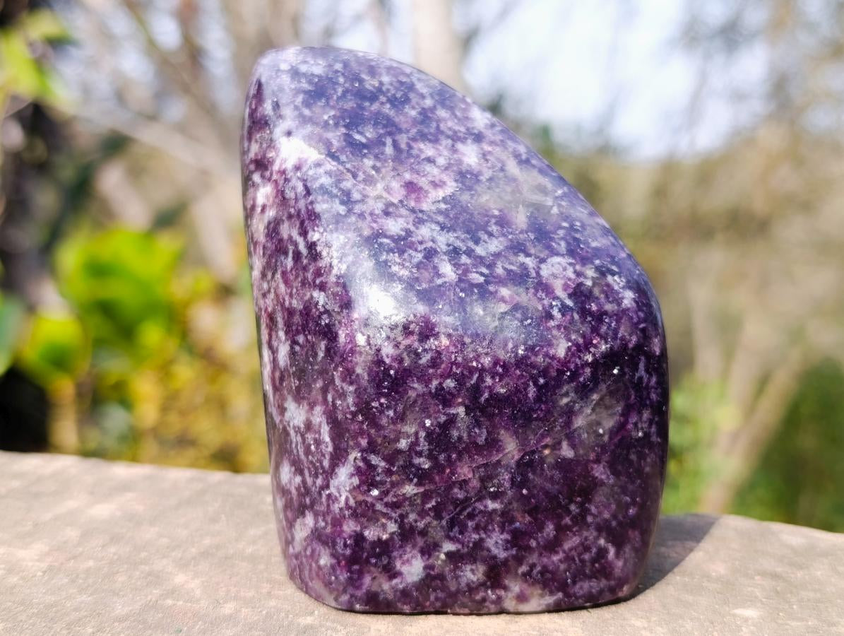 Polished Deep Purple Lepidolite Standing Display Piece x 1 From Madagascar